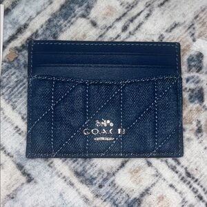 Coach Quilted Denim Card Holder, NWT